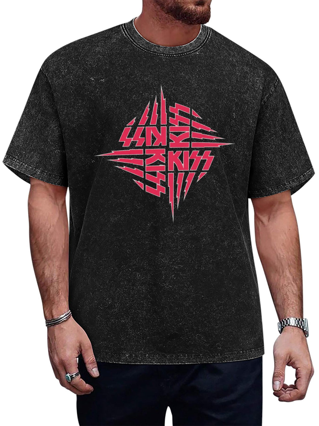 KISS Unmasked Pink Logo Graphic T-Shirt