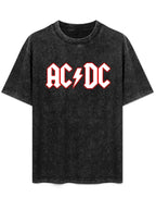 Vintage Washed AC/DC Logo Graphic T-Shirt