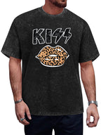 KISS Leopard Print Lips Graphic T-Shirt