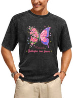 Romantic Butterfly Floral Vintage Washed T-Shirt