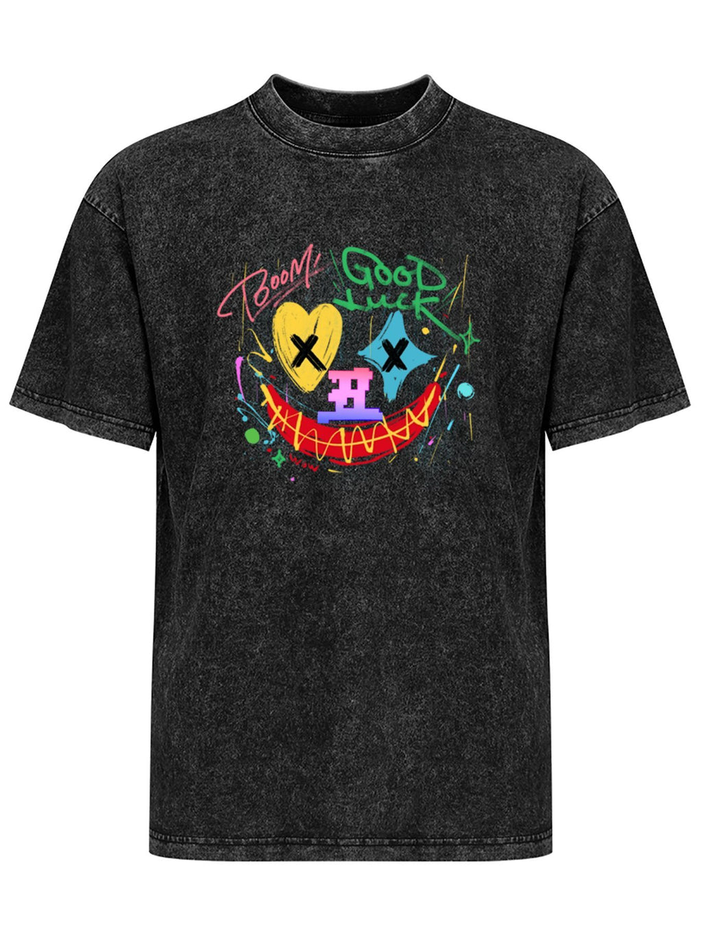 Good Luck Graffiti Smile Vintage Washed T-Shirt