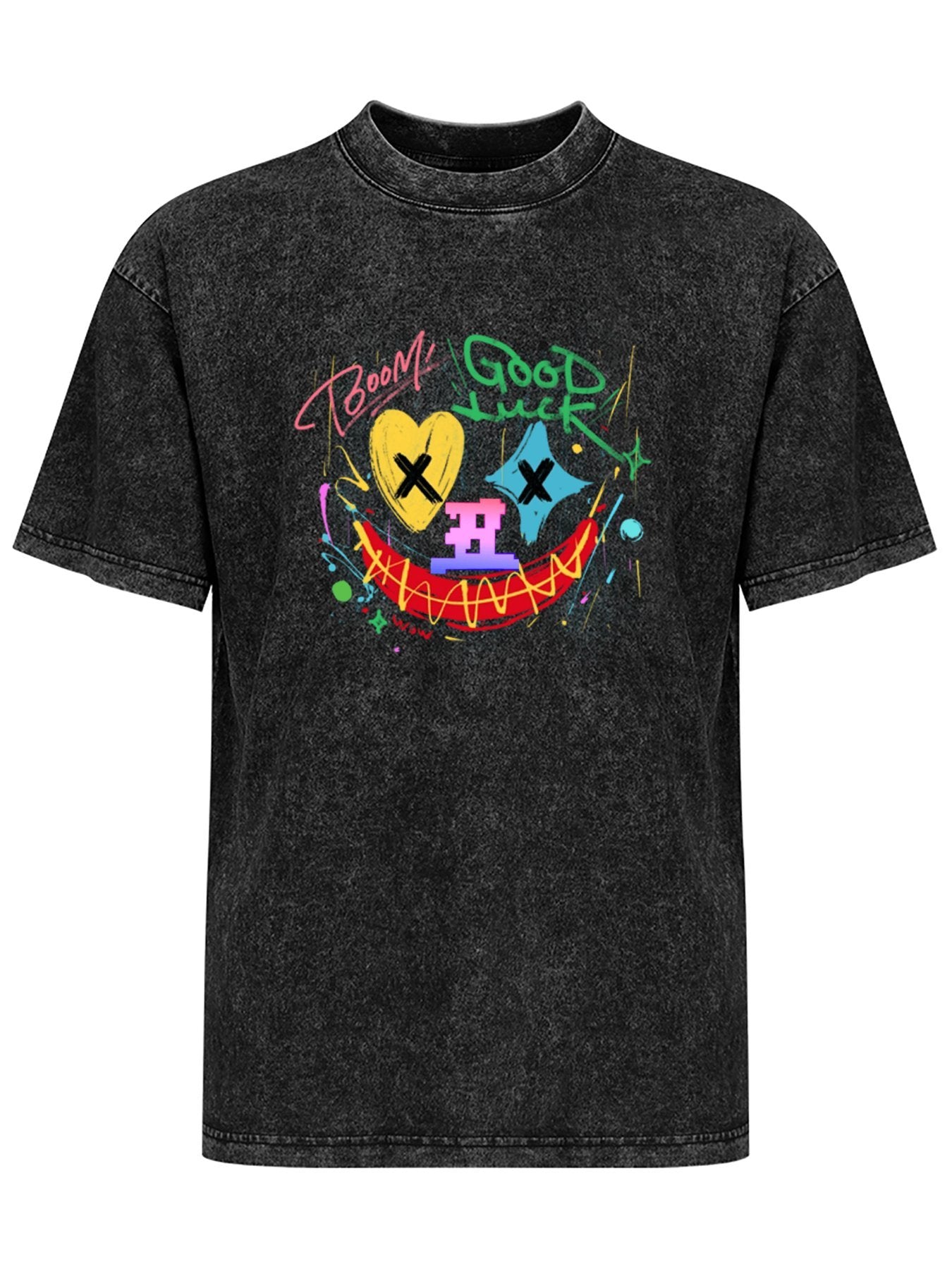 Good Luck Graffiti Smile Vintage Washed T-Shirt