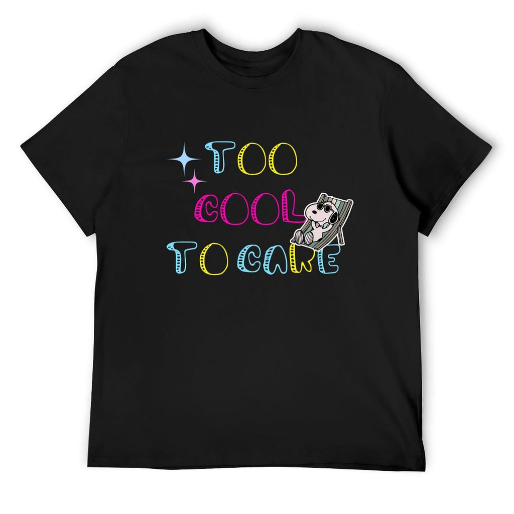 Too Cool to Care Dog Graphic Black T-Shirt