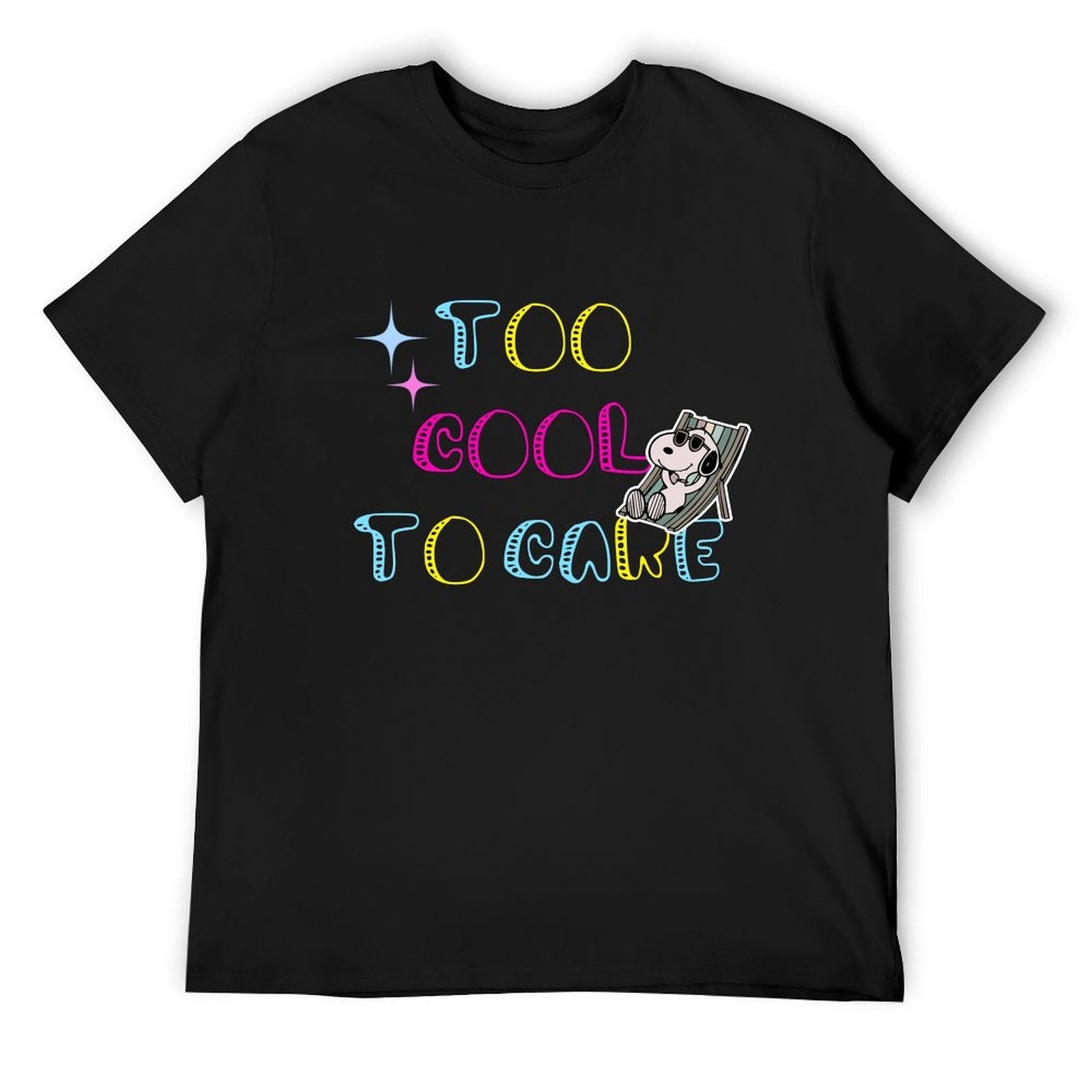 Too Cool to Care Dog Graphic Black T-Shirt