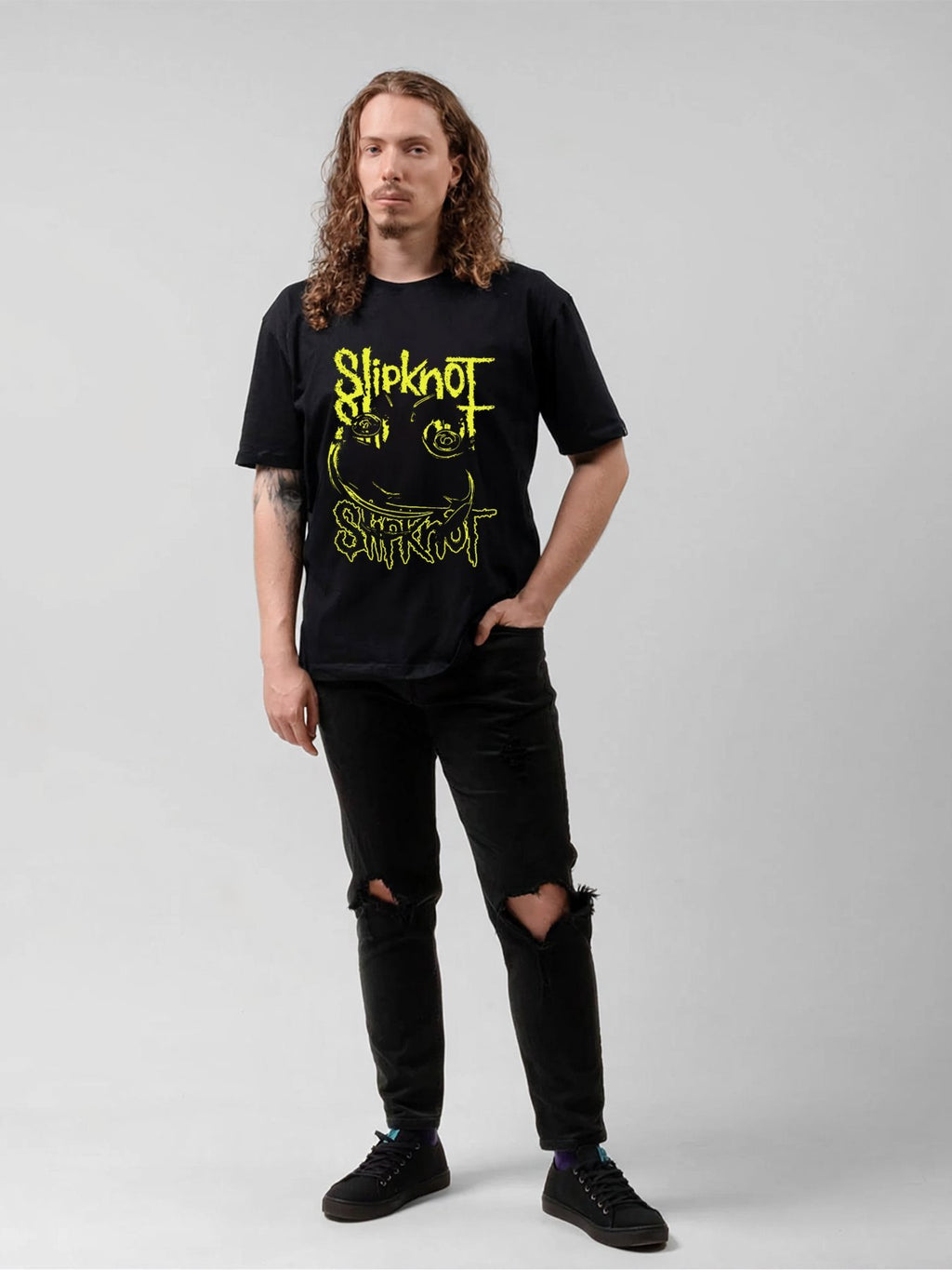 Slipknot Yellow Smile Face Graphic T-Shirt