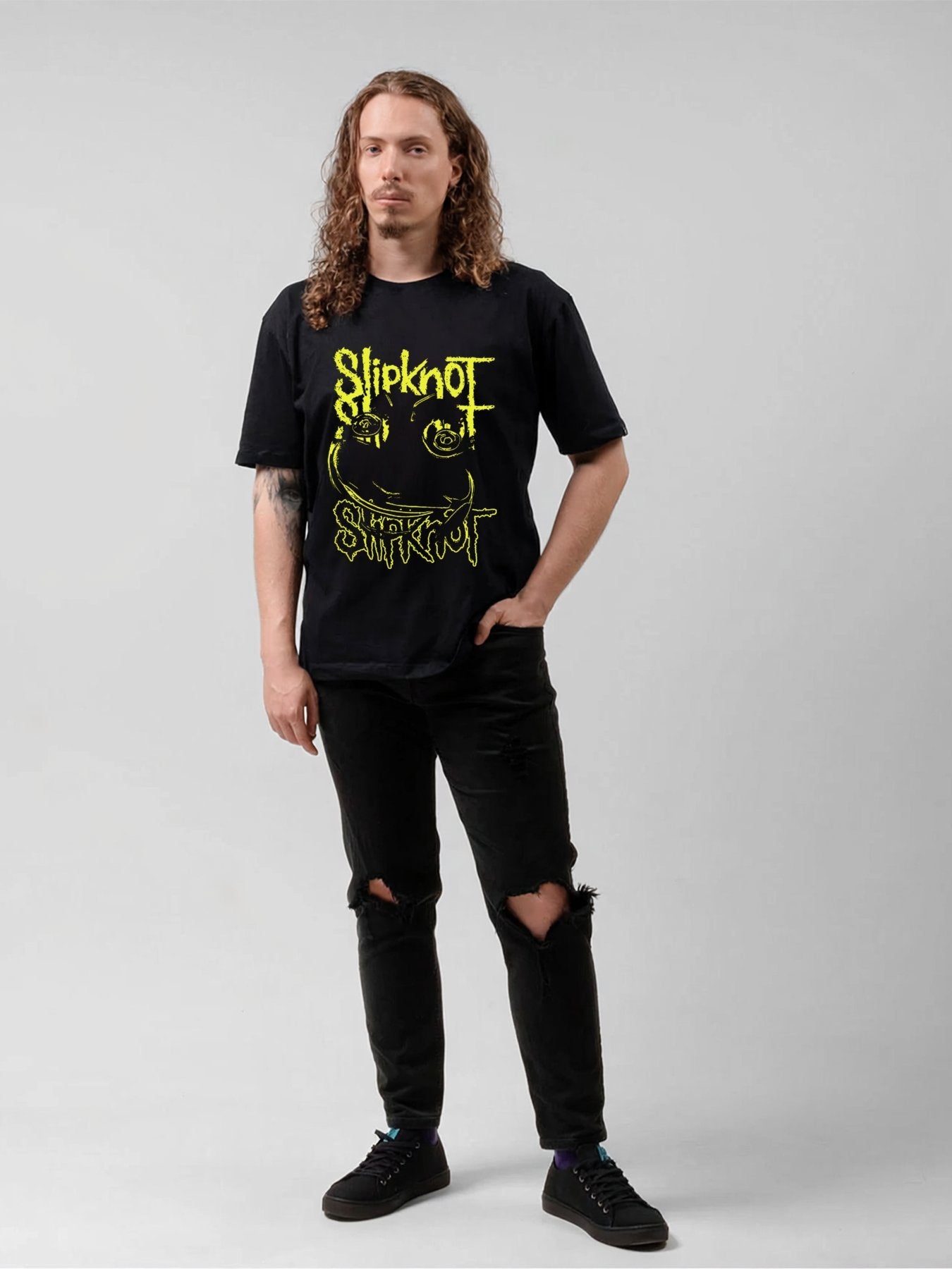 Slipknot Yellow Smile Face Graphic T-Shirt
