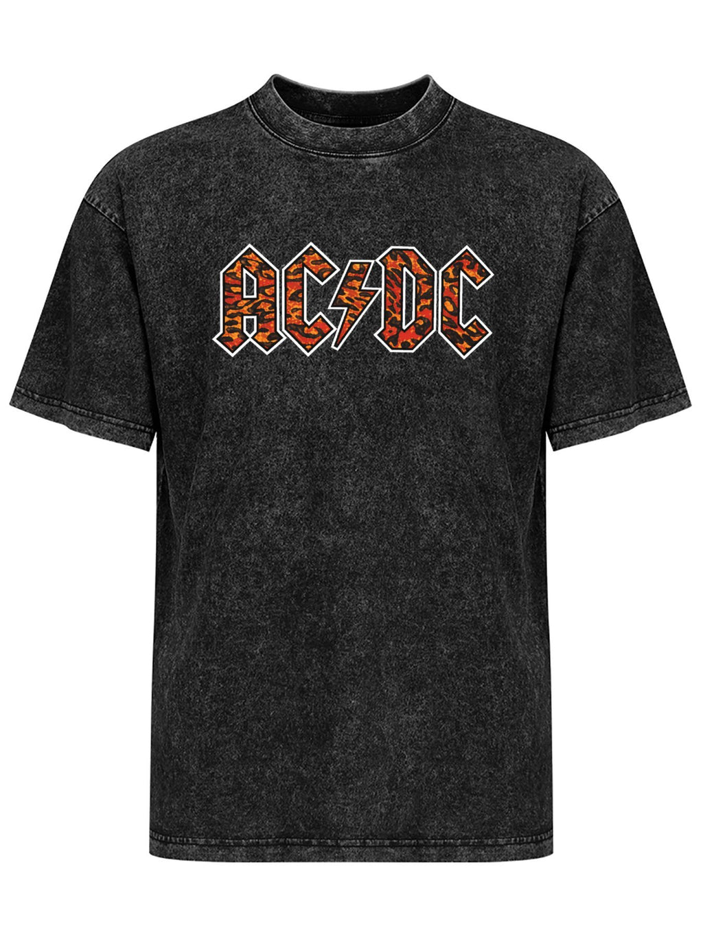 AC/DC Tiger Print Logo Graphic T-Shirt