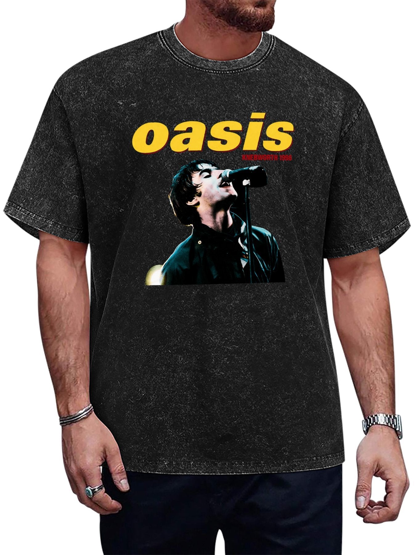 Vintage Washed Oasis Knebworth 1996 Singer Graphic T-Shirt