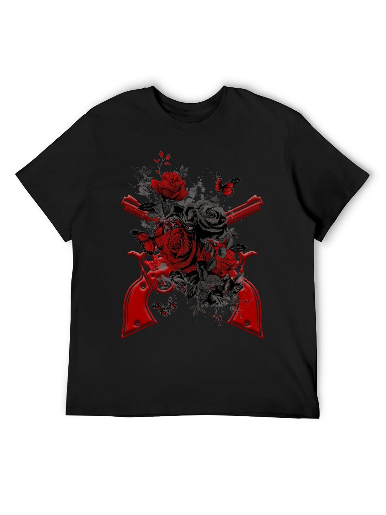 Guns N’ Roses Floral Revolver Graphic T-Shirt
