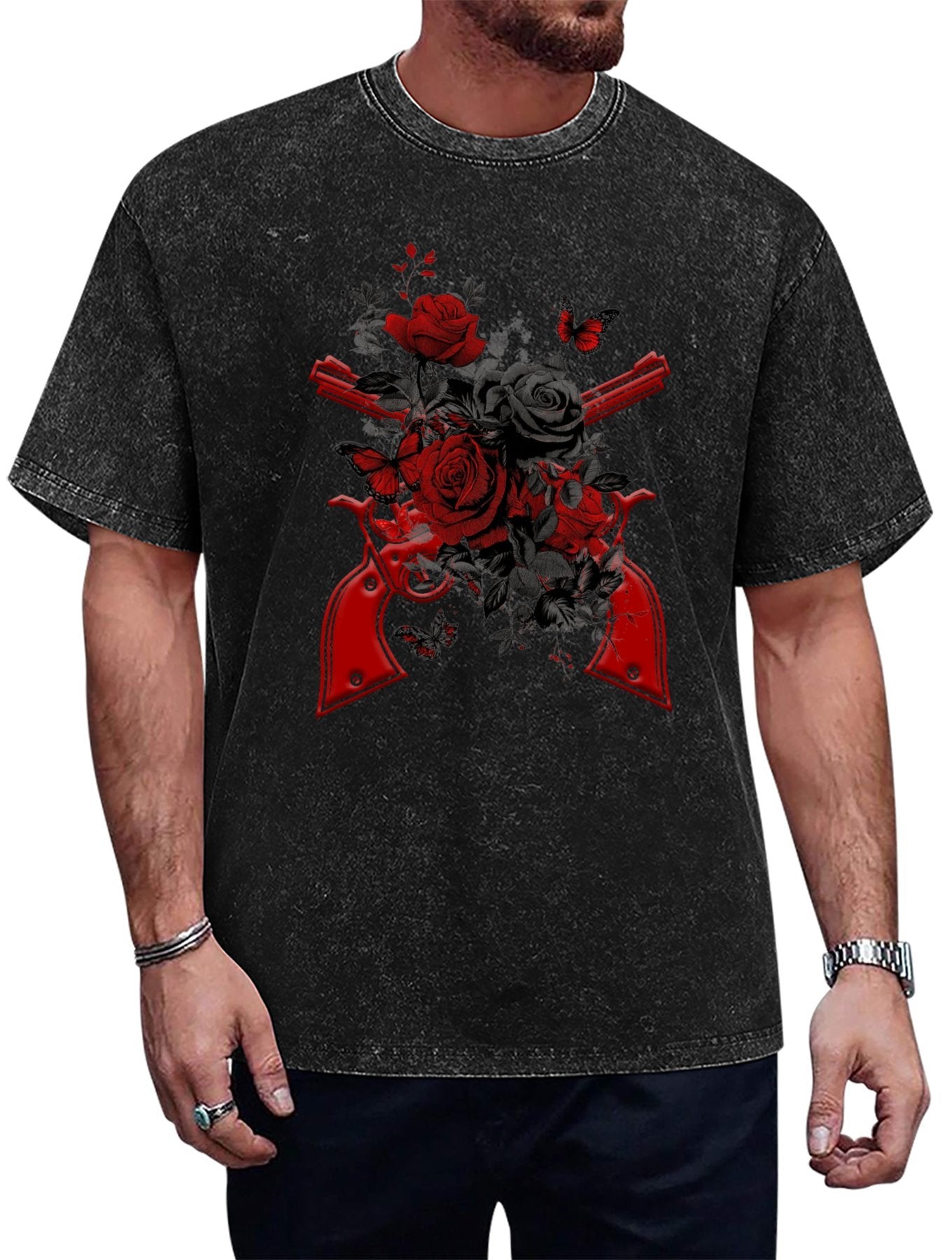 Vintage Washed Guns and Roses Revolver Graphic T-Shirt