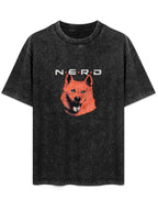 N.E.R.D Dog Graphic Washed T-Shirt