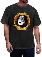 Vintage Washed Space Ace Framed Portrait Graphic T-Shirt