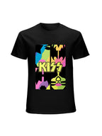 KISS Neon Face Collage Pop Art T-Shirt