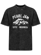 Pearl Jam Seattle Washington Mountain Graphic T-Shirt