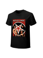 Mötley Crüe Band Portrait Pentagram Vintage Rock T-Shirt