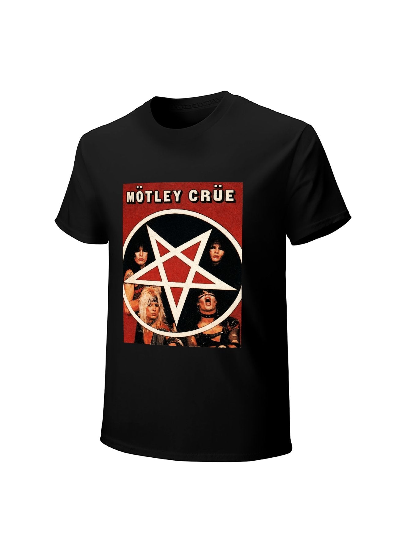 Mötley Crüe Band Portrait Pentagram Vintage Rock T-Shirt