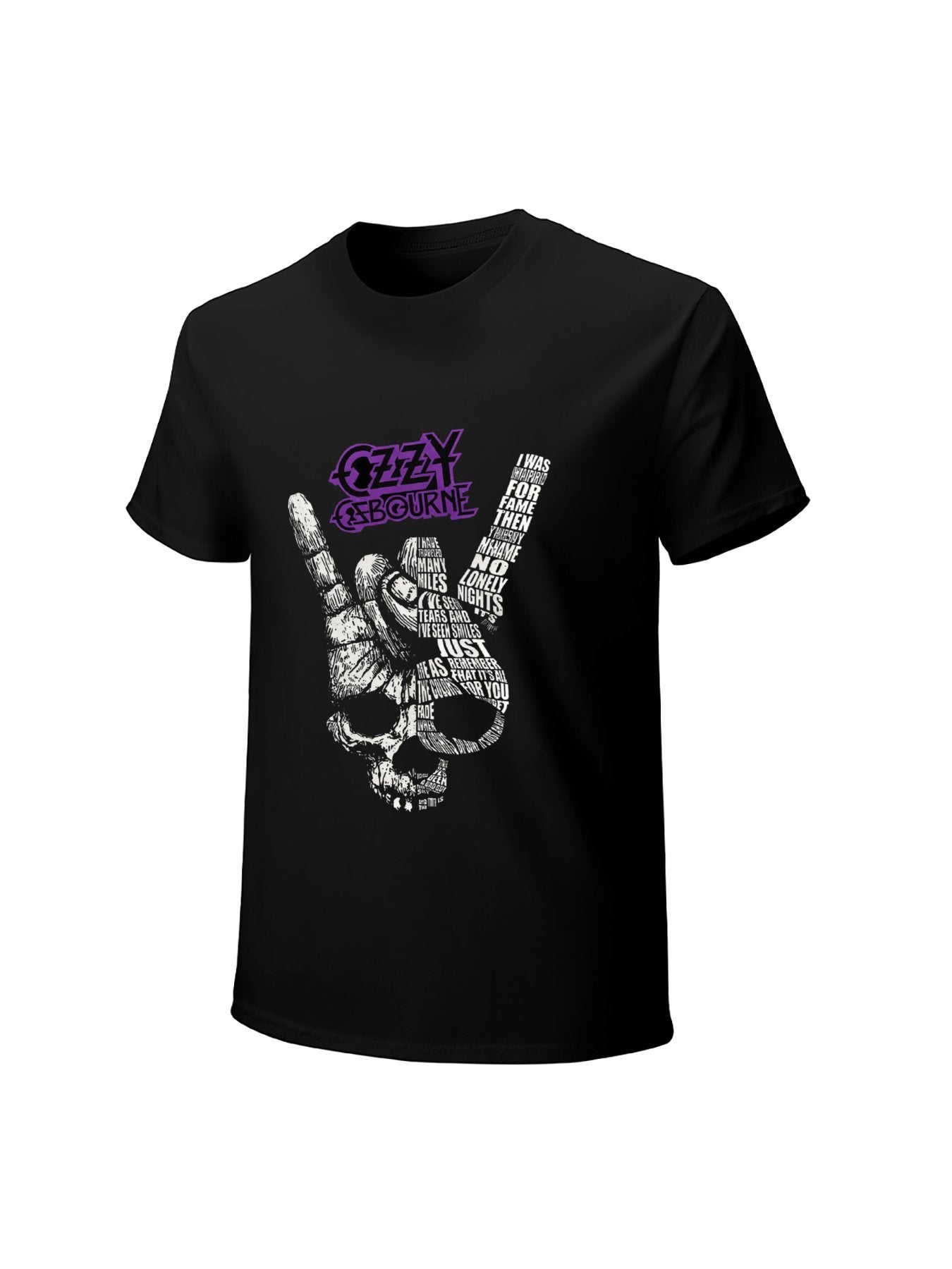 Ozzy Osbourne Rock Hand Typographic Gothic T-Shirt