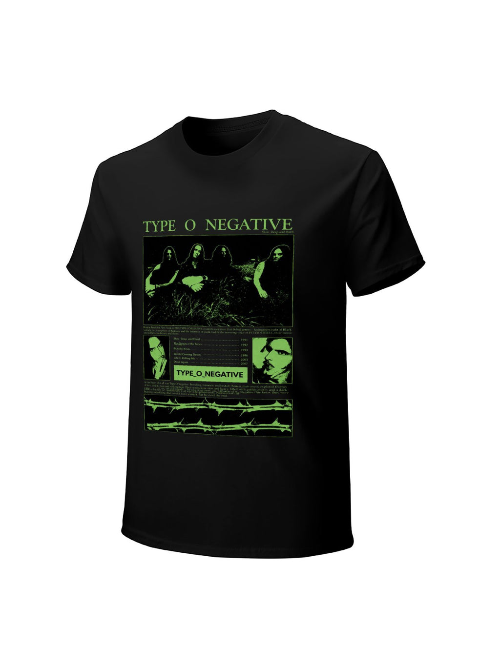 Type O Negative Dark Green Collage Graphic T-Shirt