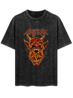 Vintage Washed Anthrax Demon Pentagram Graphic T-Shirt