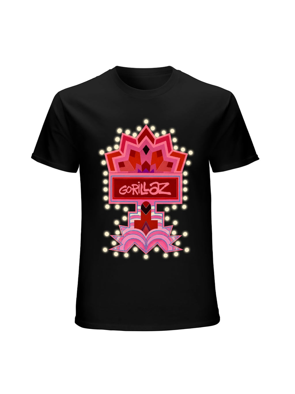 Gorillaz Pink Neon Sign Graphic T-Shirt