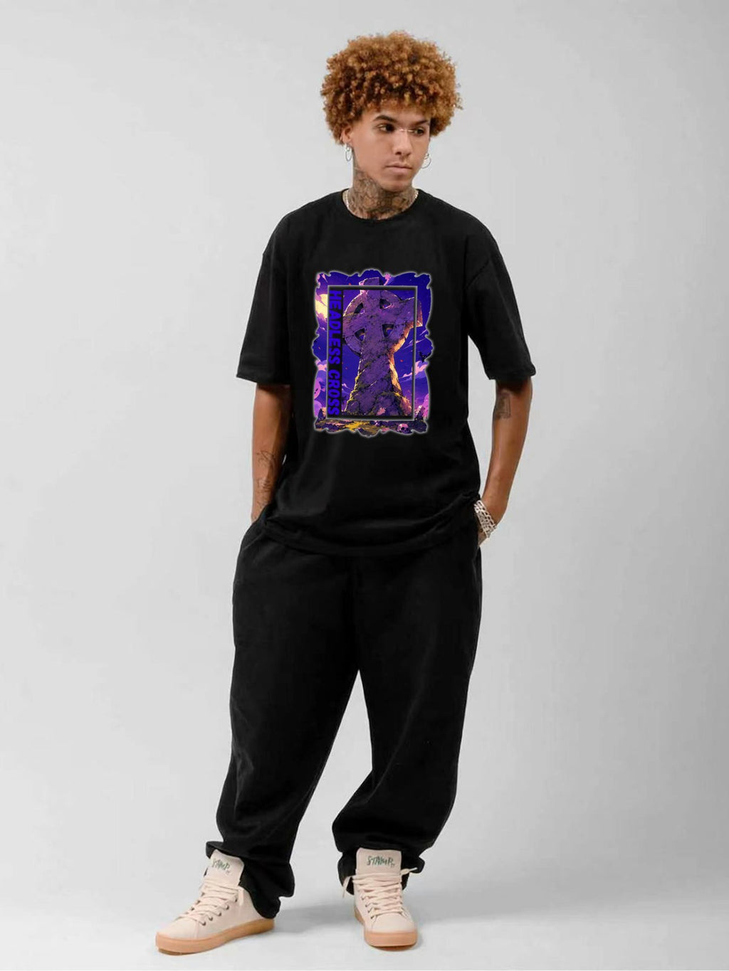 Black Sabbath Headless Cross Purple Stone Graphic T-Shirt