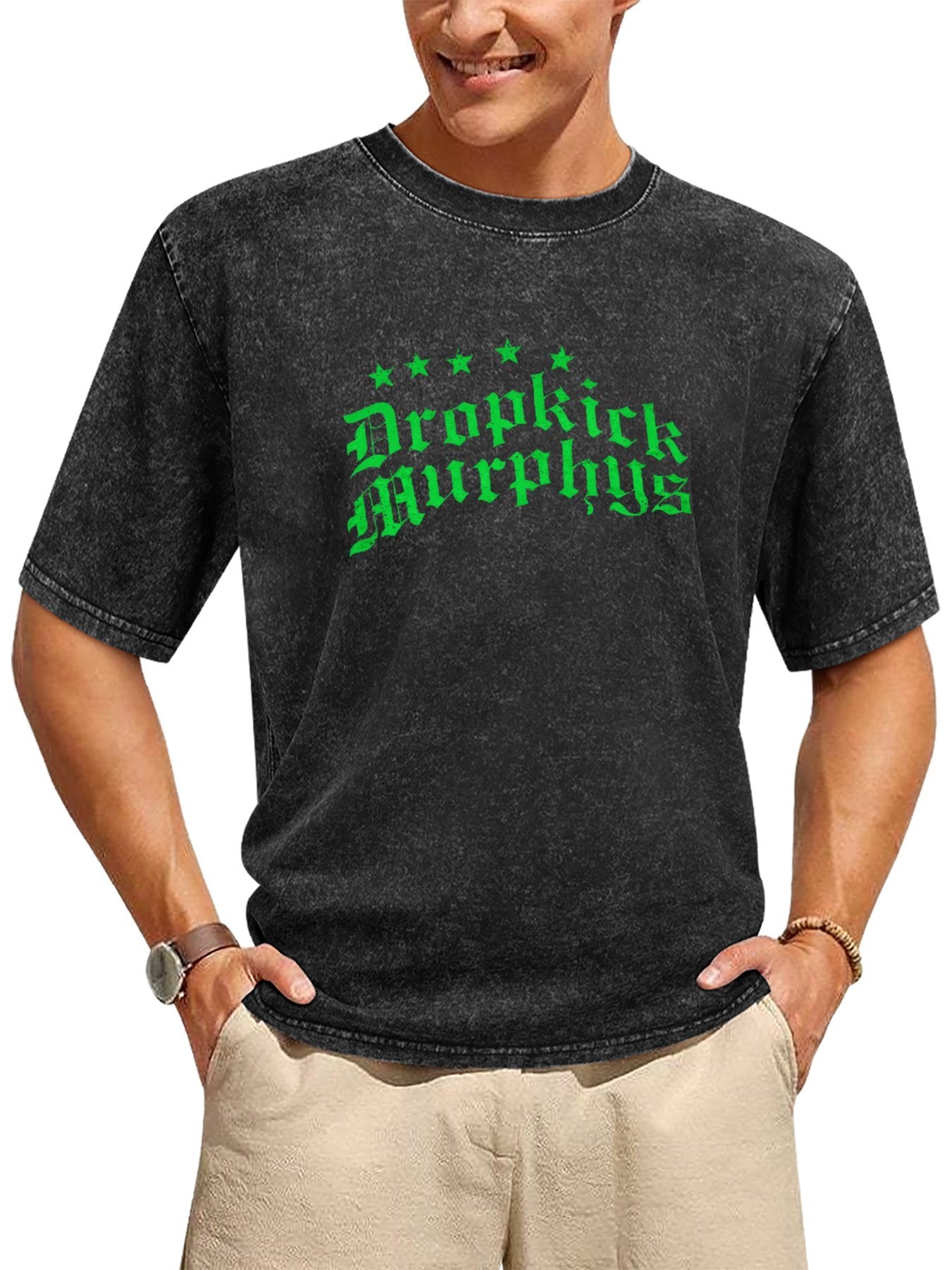 Vintage Washed Dropkick Murphys Green Logo Graphic T-Shirt Secondary image