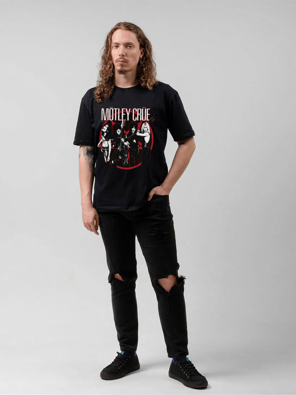 Mötley Crüe Live Band Portrait Graphic T-Shirt
