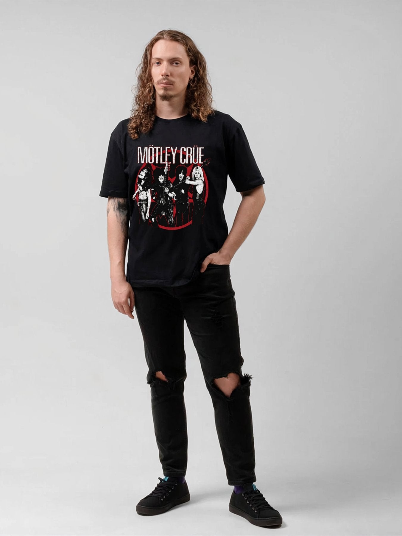 Mötley Crüe Live Band Portrait Graphic T-Shirt