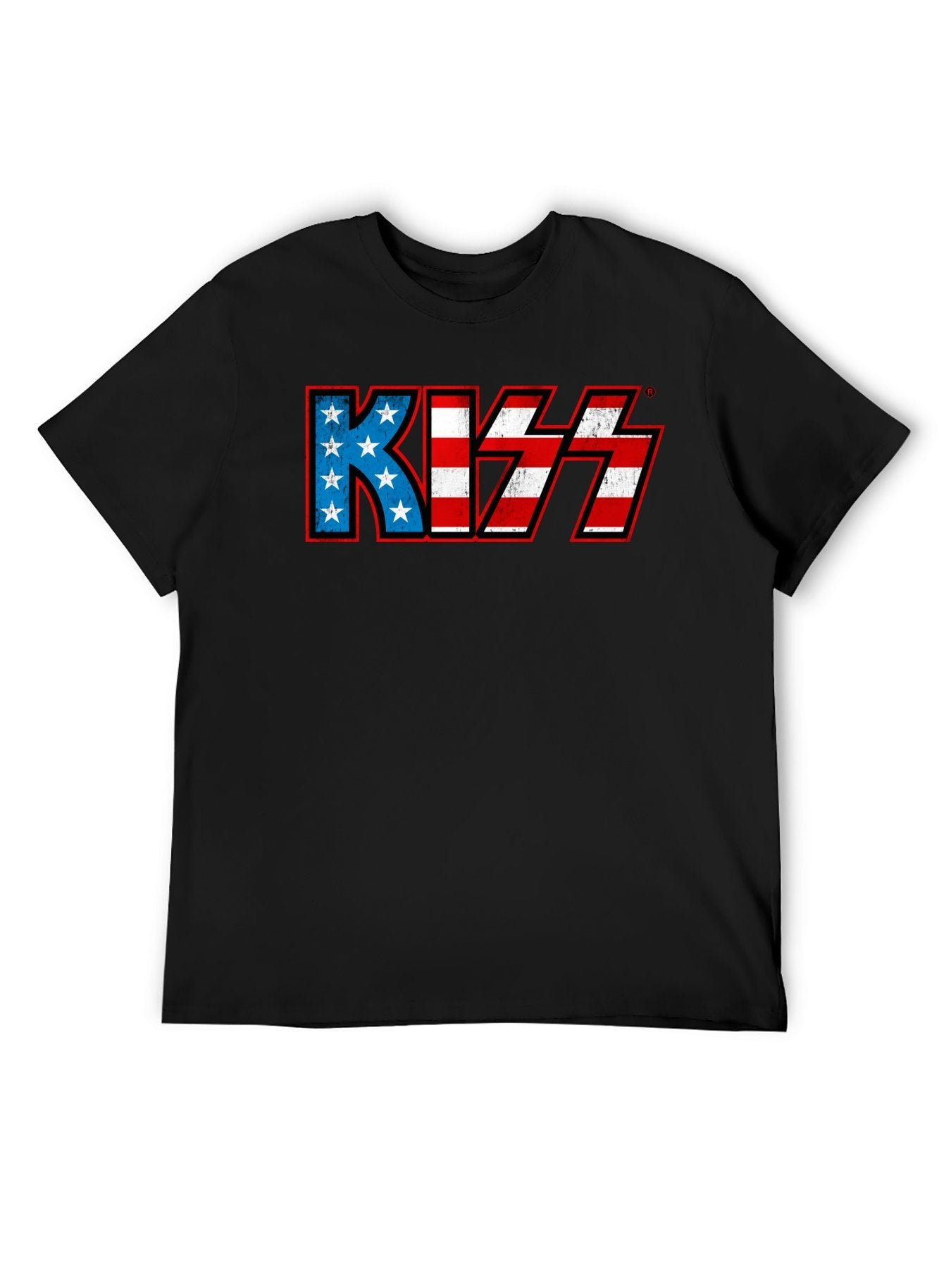 KISS American Flag Logo Graphic T-Shirt