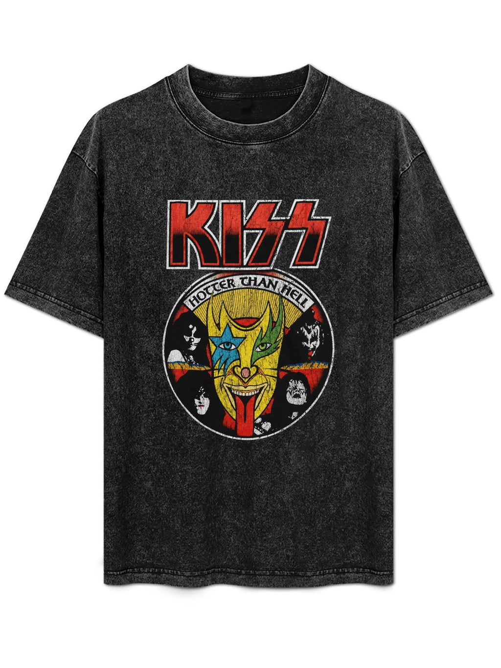 KISS Hotter Than Hell Vintage Portrait Graphic T-Shirt
