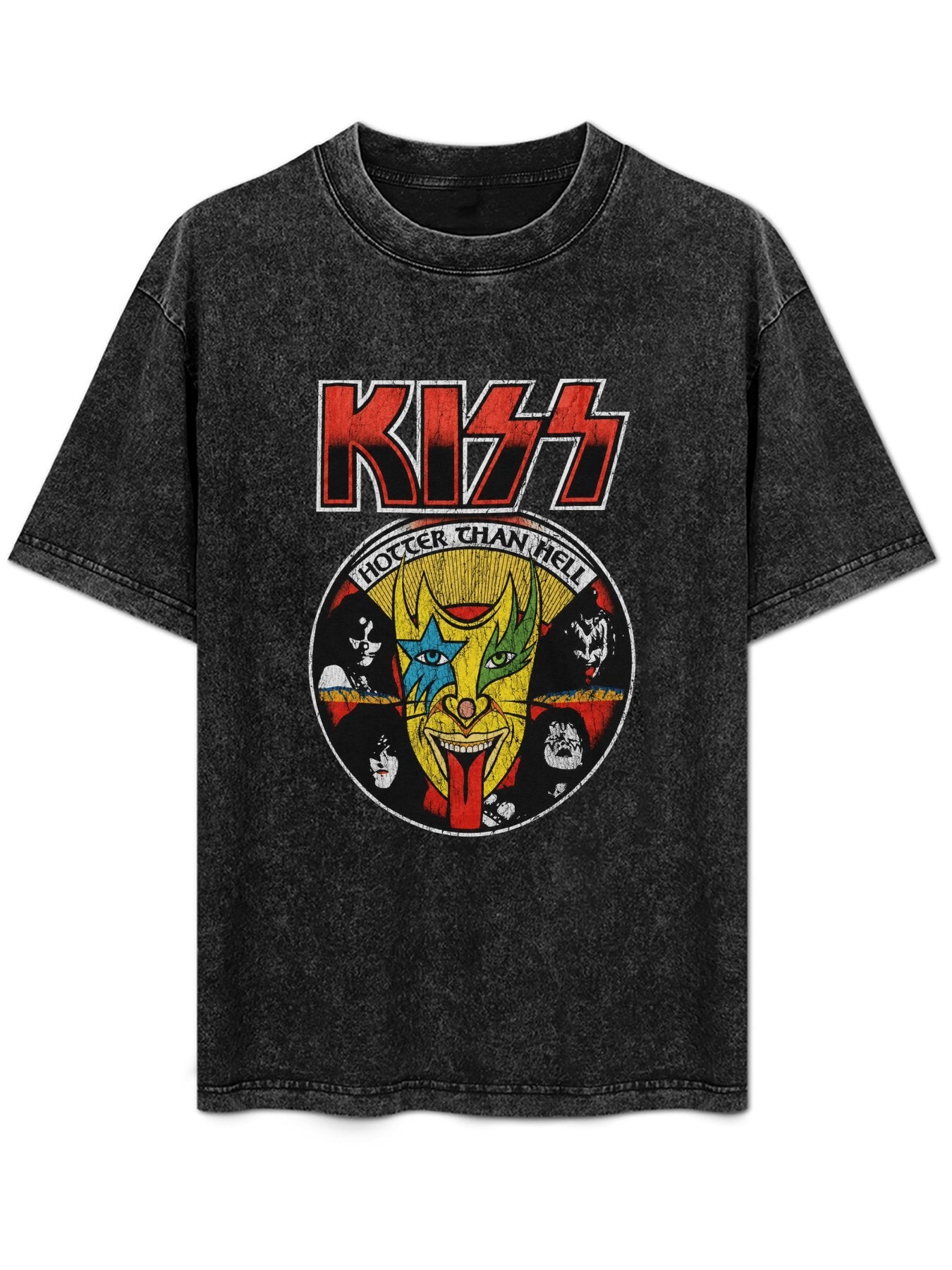KISS Hotter Than Hell Vintage Portrait Graphic T-Shirt