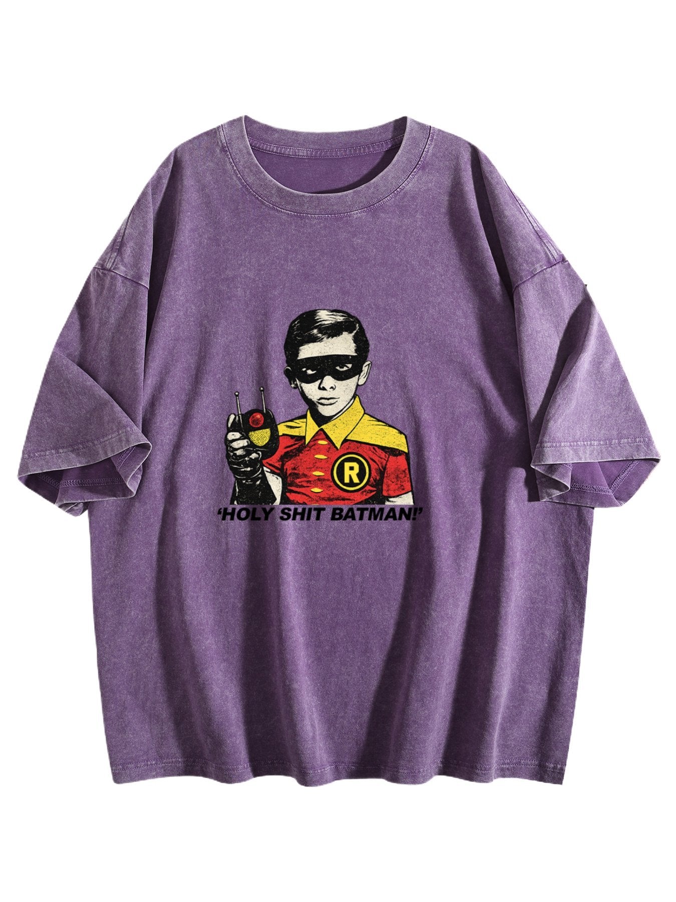 Holy Shit Batman Comic Graphic Washed T-Shirt