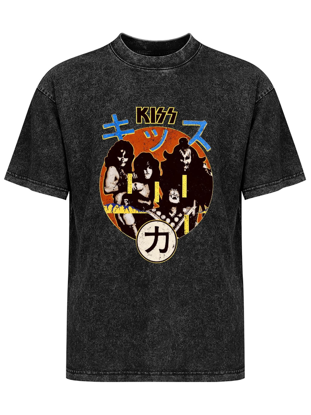 Vintage Washed KISS Japanese Retro Band Graphic T-Shirt