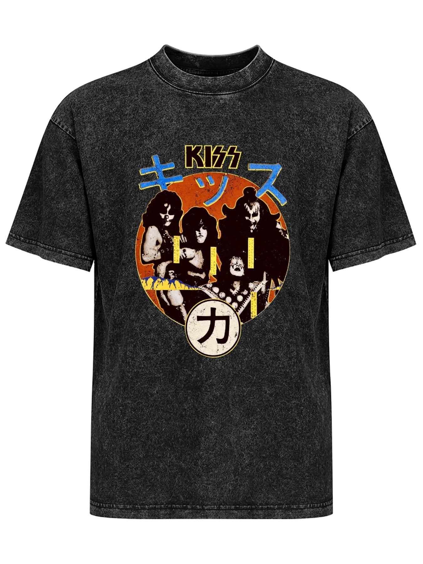 Vintage Washed KISS Japanese Retro Band Graphic T-Shirt