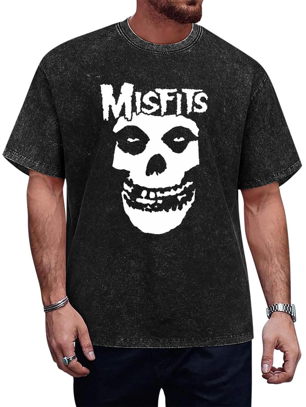 Misfits White Fiend Skull Logo Graphic T-Shirt