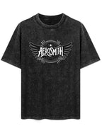 Vintage Washed Aerosmith Winged Logo Graphic T-Shirt