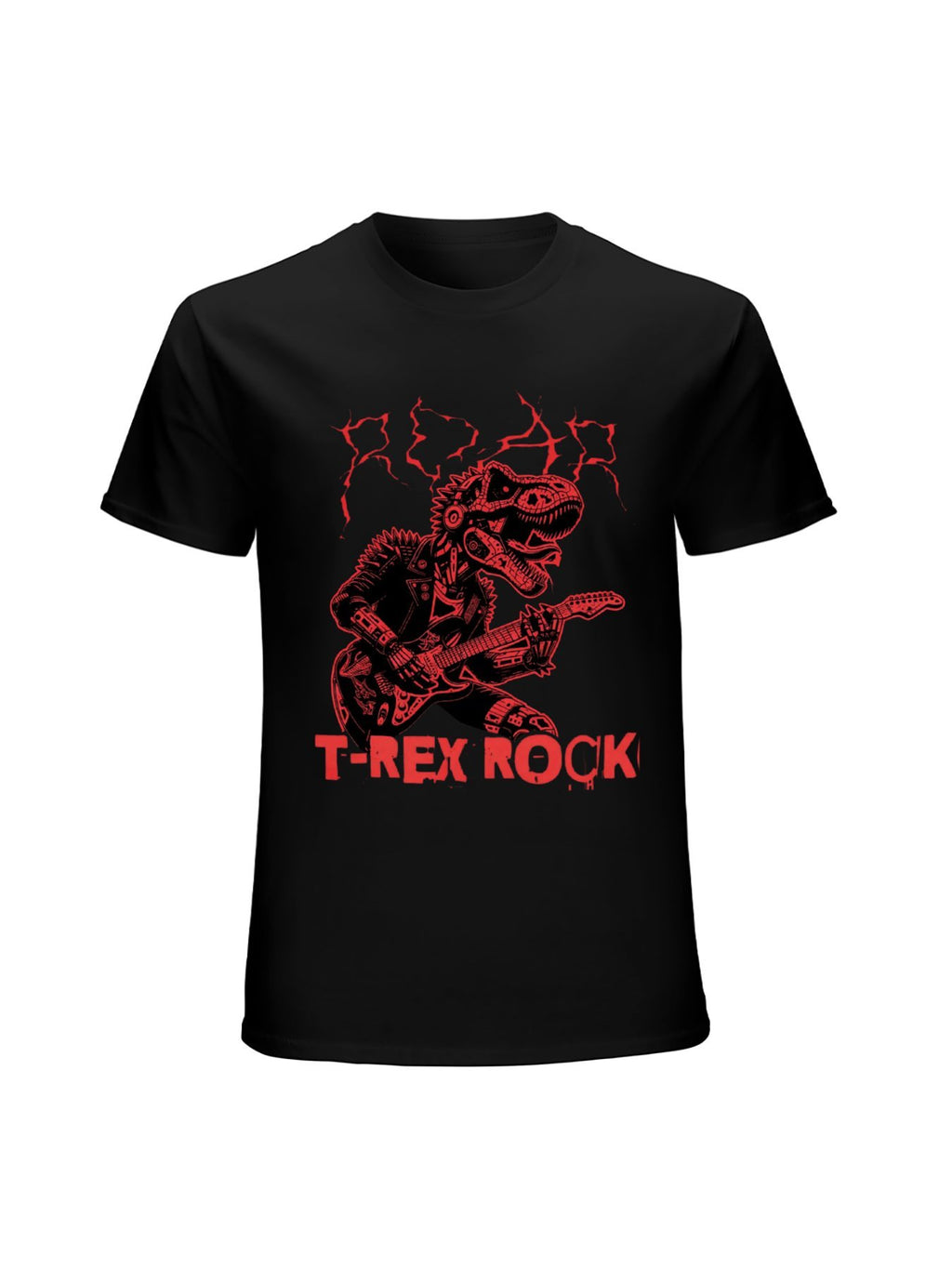 T-Rex Rock Dinosaur Guitar Graphic T-Shirt