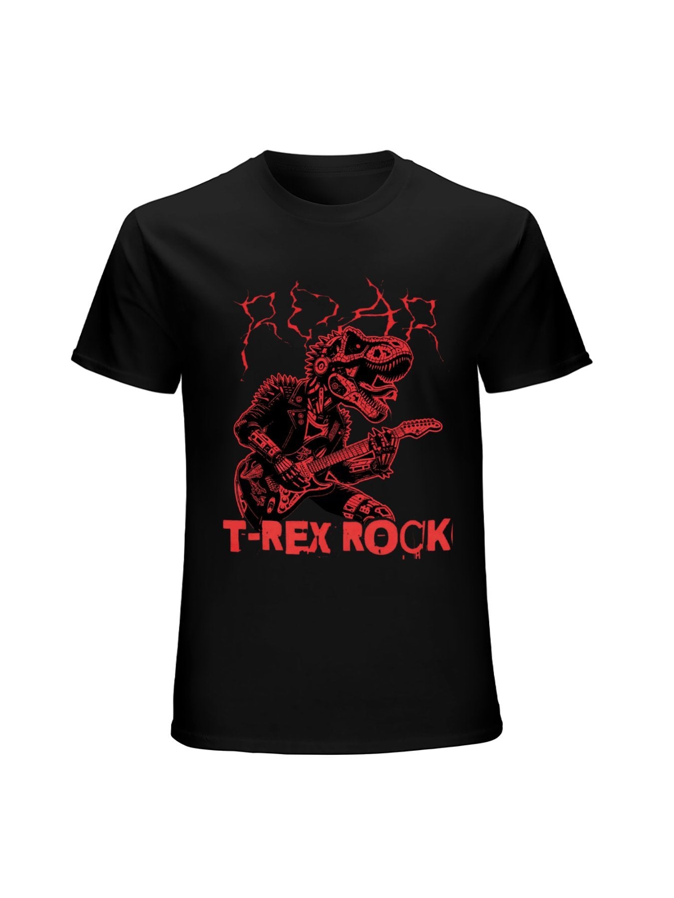 T-Rex Rock Dinosaur Guitar Graphic T-Shirt
