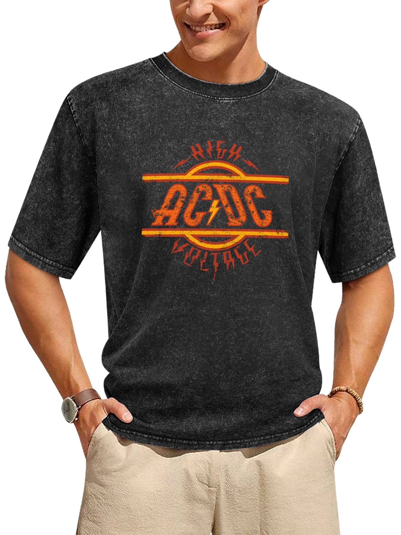 AC/DC High Voltage Vintage Emblem Graphic T-Shirt Secondary image