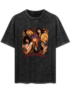 Vintage Washed Guns N' Roses Anime Band Graphic T-Shirt
