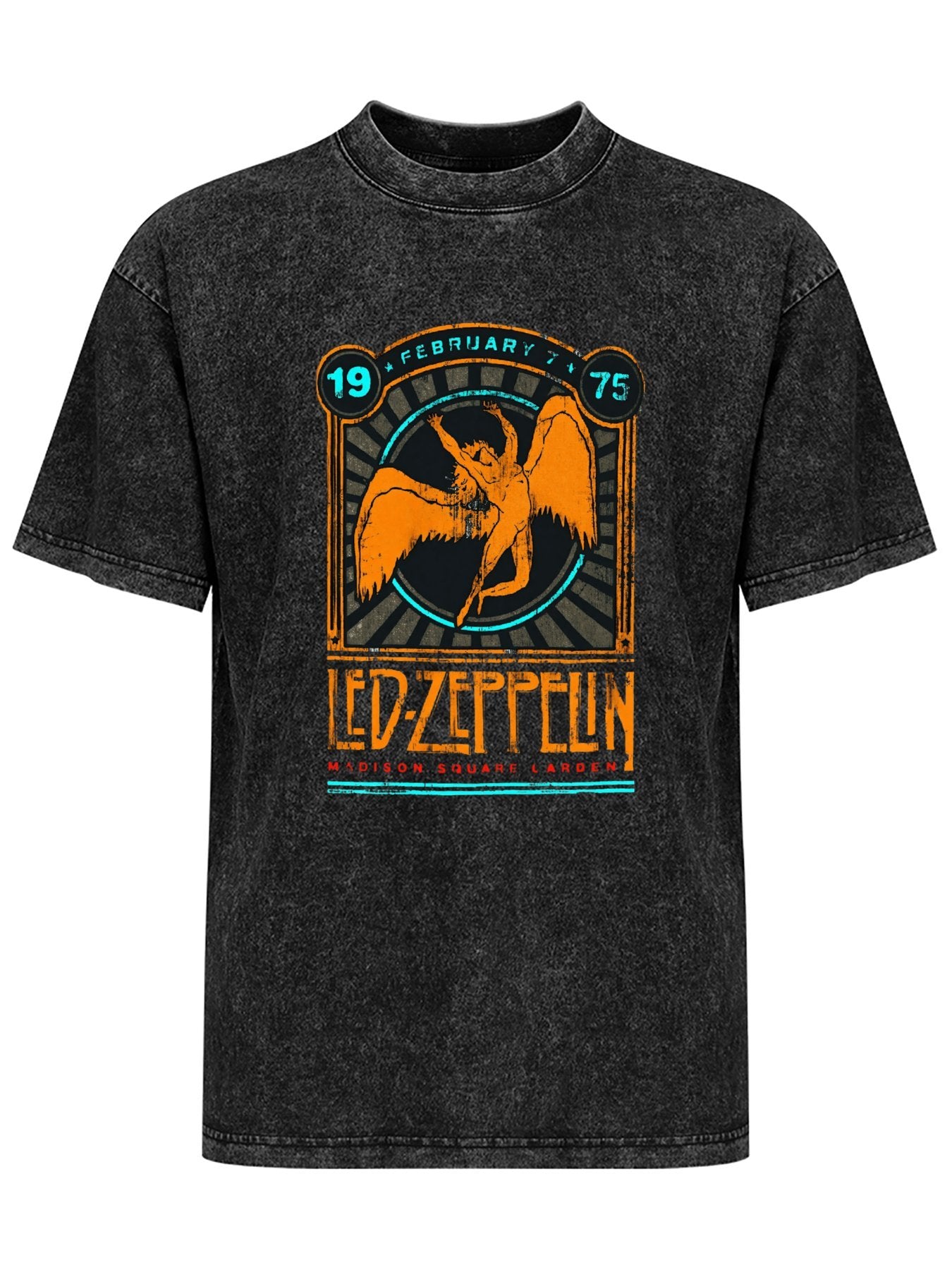 Vintage Washed Led Zeppelin 1975 Madison Square Garden Graphic T-Shirt