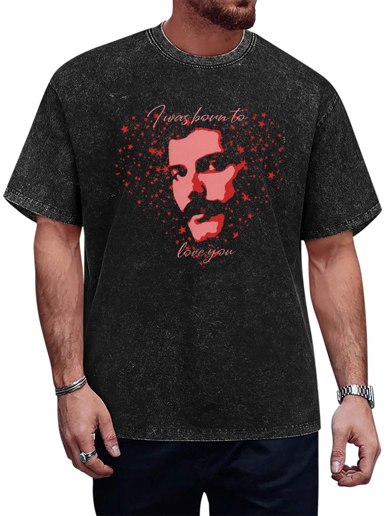 I Was Born to Love You Star Portrait Graphic T-Shirt Main image