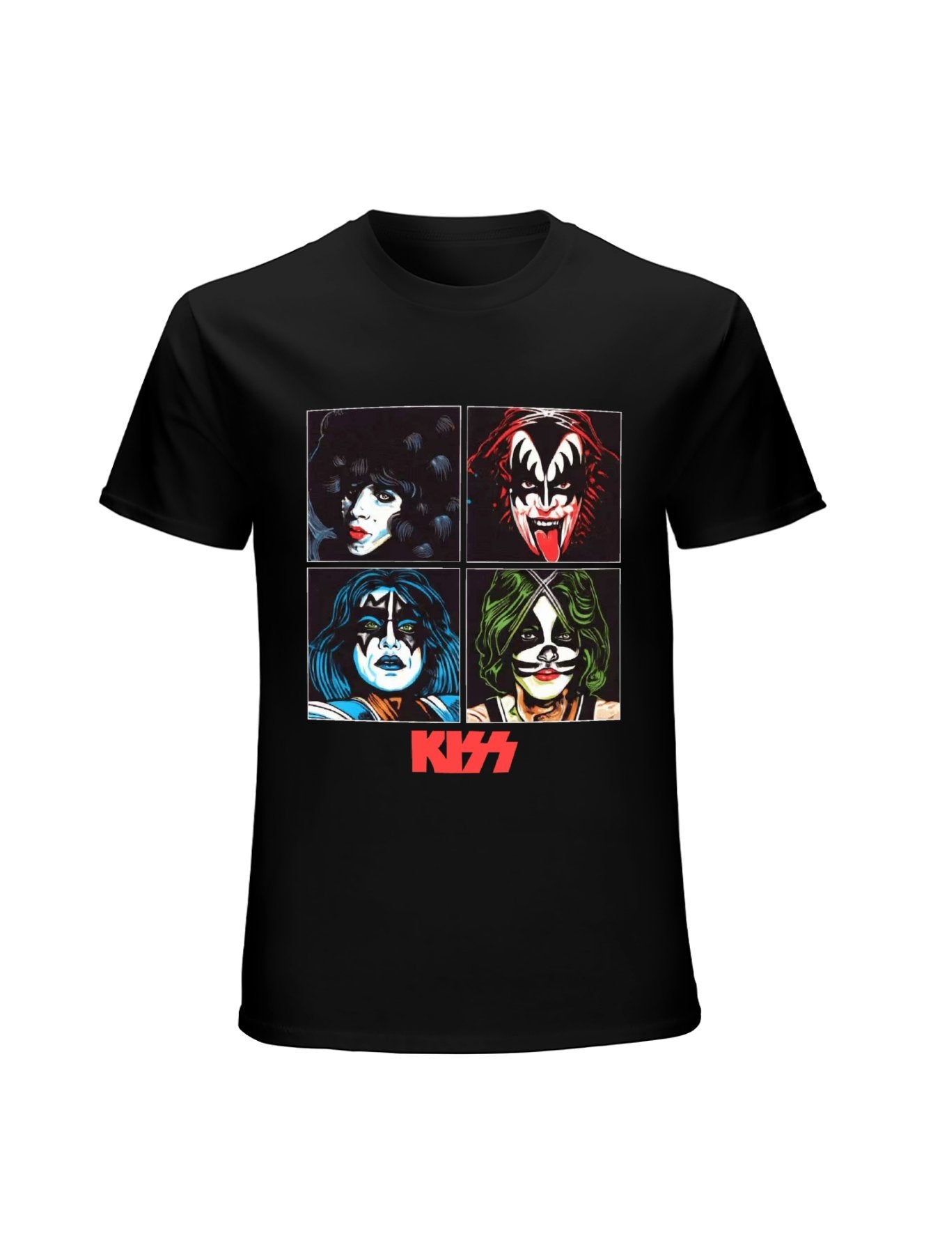 KISS Four Faces Pop Art Portrait Rock T-Shirt