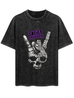 Vintage Washed Ozzy Osbourne Typography Rock Hand Graphic T-Shirt