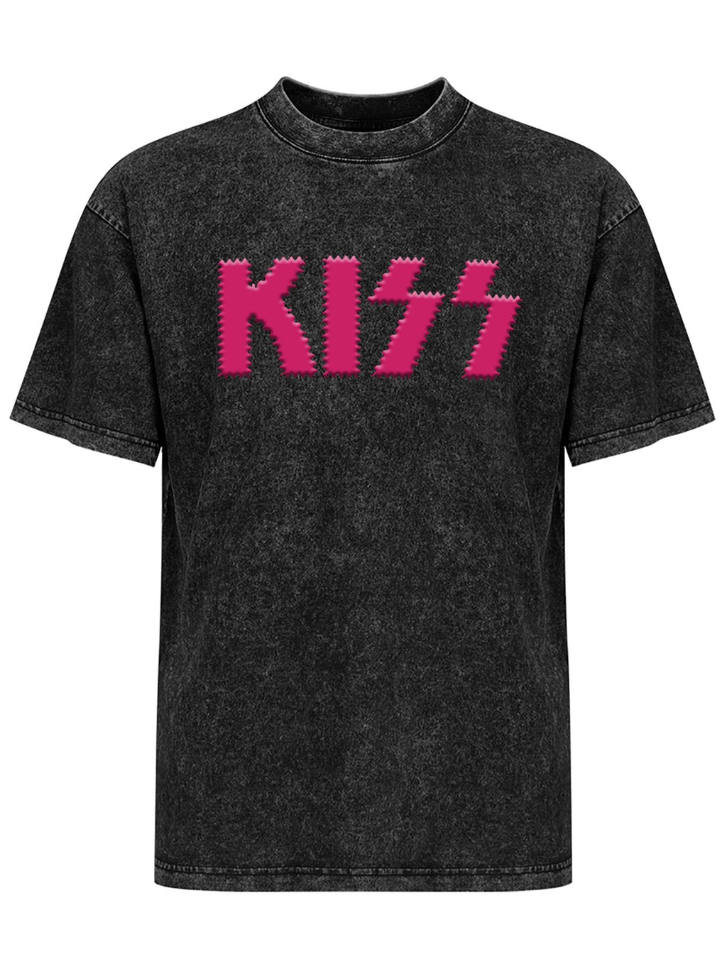 Vintage Washed KISS Pink Logo Graphic T-Shirt