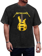 Metallica Yellow Bass Guitar Graphic T-Shirt