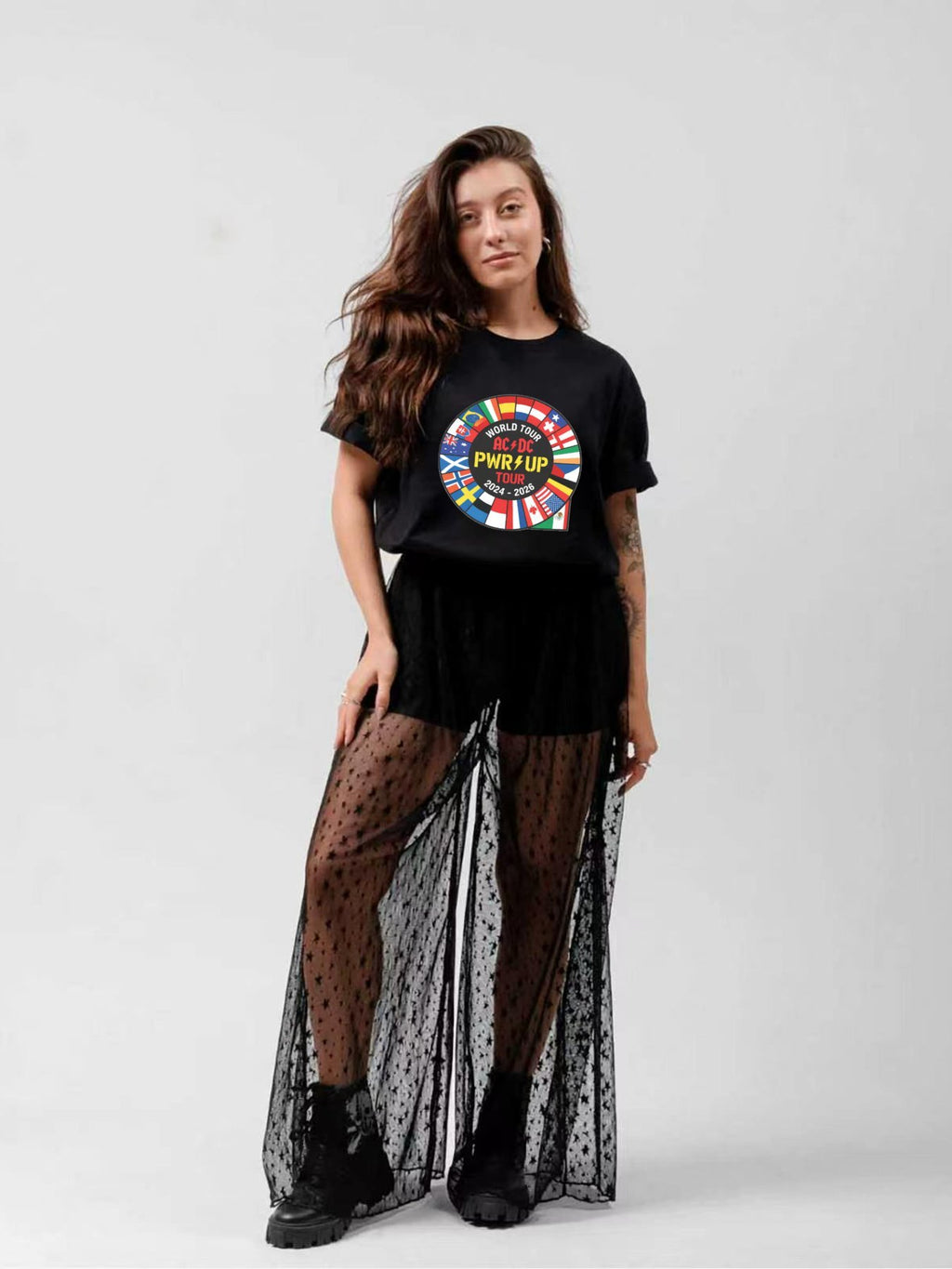 AC/DC World Tour Flag Badge T-Shirt
