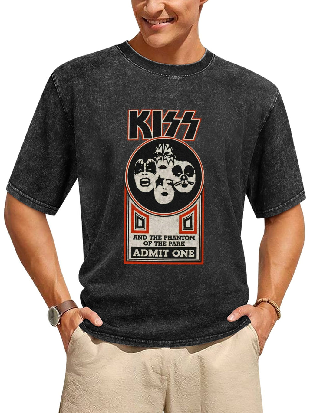 KISS Meets the Phantom of the Park Ticket Graphic T-Shirt