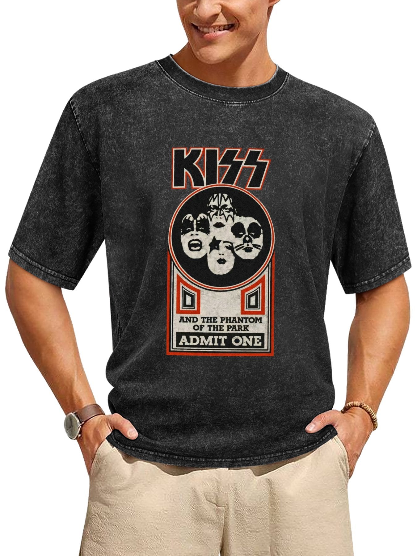 KISS Meets the Phantom of the Park Ticket Graphic T-Shirt
