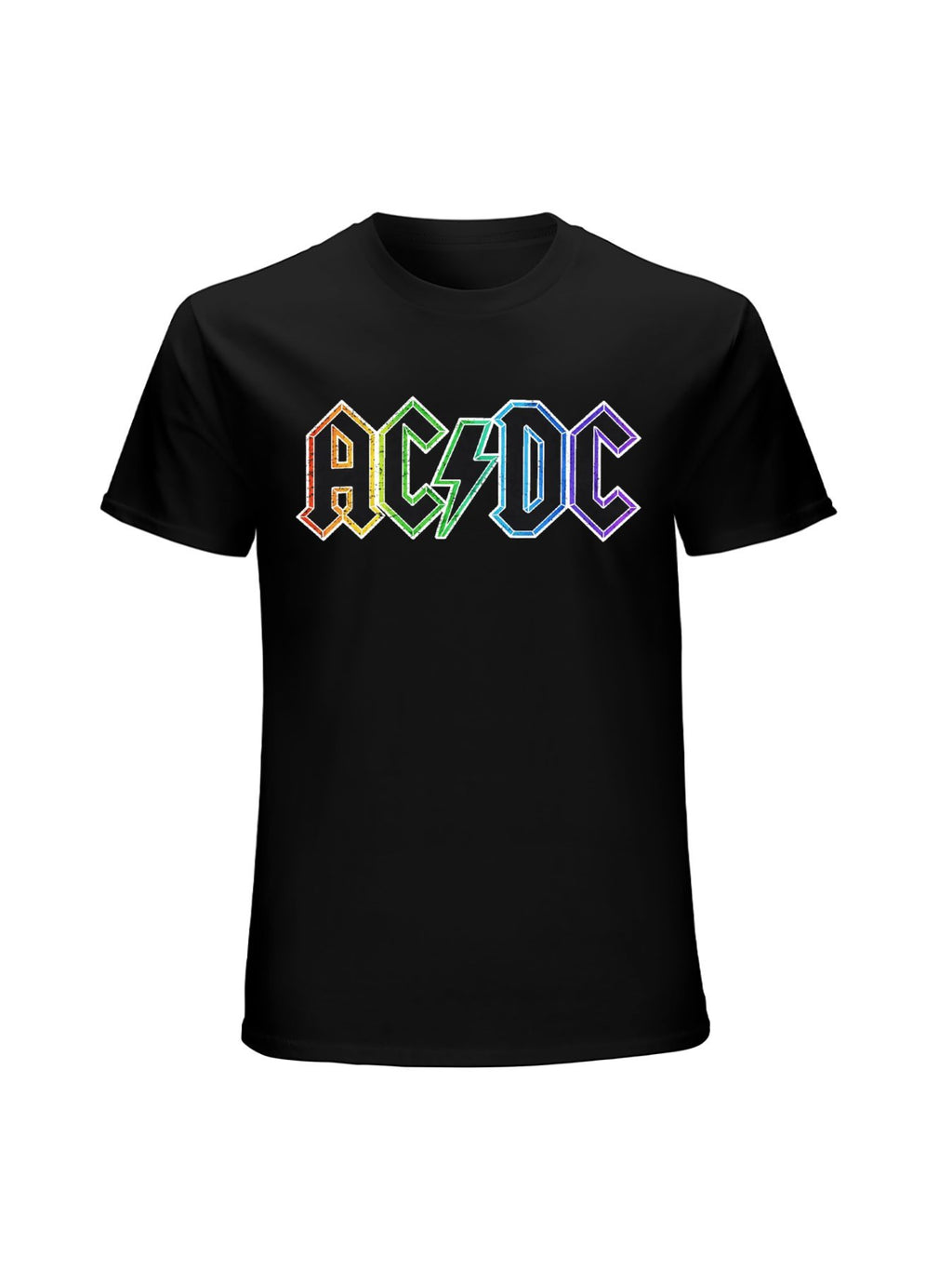 AC/DC Rainbow Logo Minimalist Rock T-Shirt